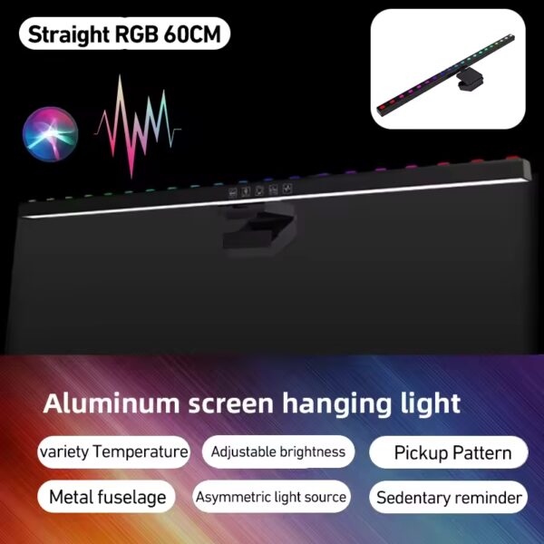 60cm Computer Monitor Light Bar RGB Screen Hanging Lights USB Desk Lighting Lamp Stepless Dimming for Study Esports Gaming - Image 7