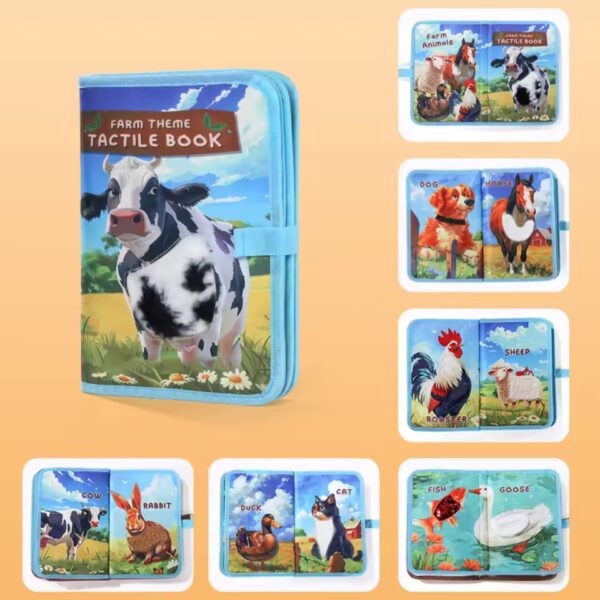 Touch The Book Puzzle Felt Book Cows Farm 3D Montessori Felt Cloth Book Cartoon Animal Learning Education Cognitive Picture Book - Image 2