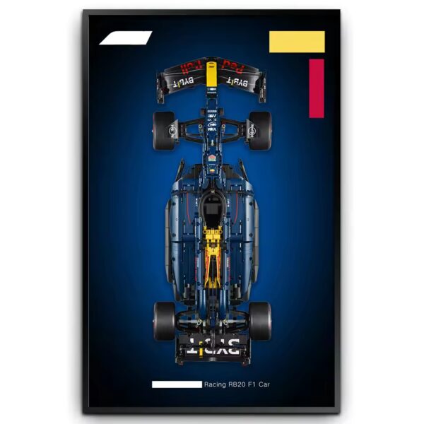 Display Wallboard for Lego 42206 Oracle Red Bull Racing RB20 F1,Adult Collectibles for Lego Car Wall Mount Building Blocks