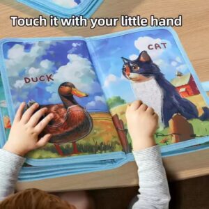Touch The Book Puzzle Felt Book Cows Farm 3D Montessori Felt Cloth Book Cartoon Animal Learning Education Cognitive Picture Book