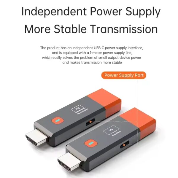Wireless HDMI Video Transmitter and Receiver Extender kit TV Stick Dongle Adapter For PC Camera Laptop To Projector Monitor TV - Image 2