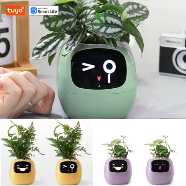 Tuya Ivy Smart Planter,Endless Fun Over 49 Rich Expressions 7 smart sensors,AI Chips Make Raising Plants Easy and Fun