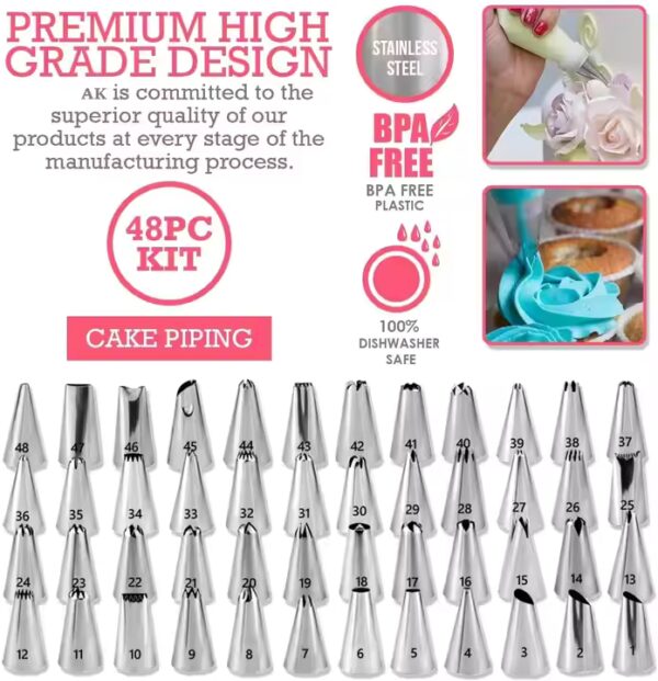 AK 333pcs Reposteria Cake Decorating Nozzles Icing Tools Kit Fondant Cake Decoration Tools Pastry Utensils Baking Supplies Mould - Image 2